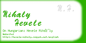 mihaly hevele business card